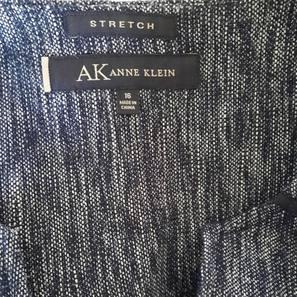 Anne Klein SZ 14 Navy Blue Lined Blazer Suit Jacket - Picture 5 of 7